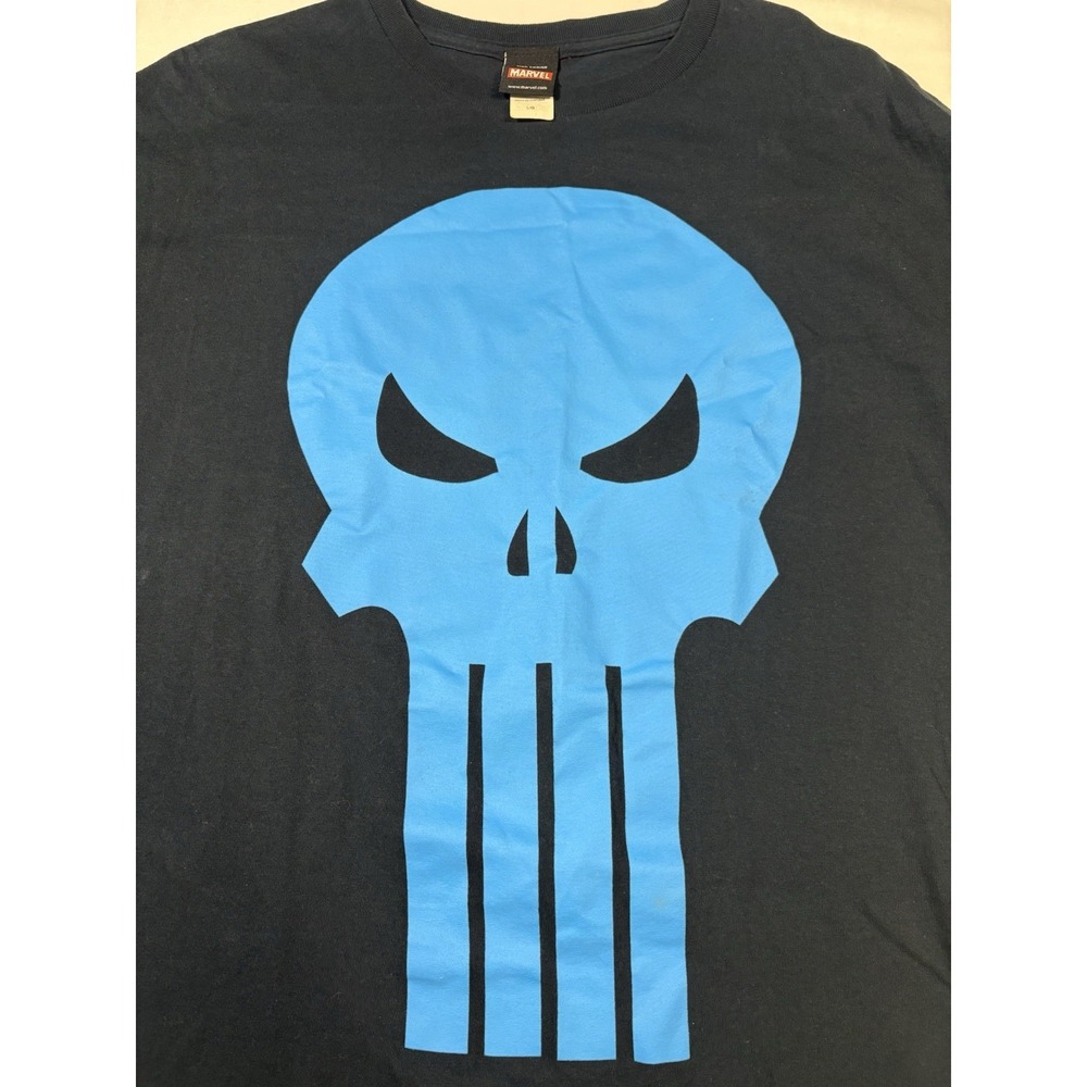 Vintage Punisher Shirt Blue Skull Marvel Mad Engine 2012 Frank Castle Comics View 2